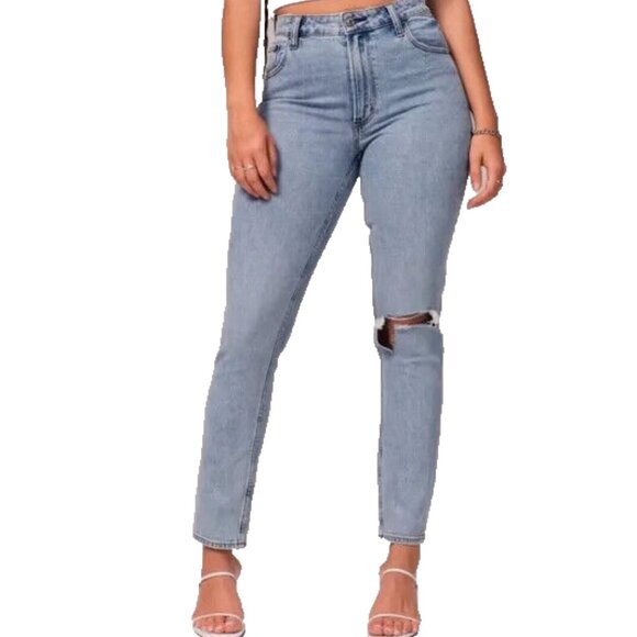 Abercrombie & Fitch Denim - Abercrombie & Fitch The Skinny High Rise Jeans 29 / 8XL Curve Love Distressed